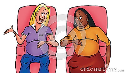 Pregnant women Cartoon Illustration