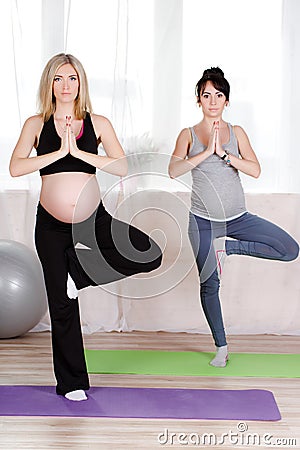Pregnant women are a special set of exercises Stock Photo
