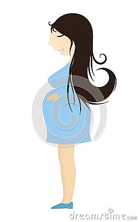 Pregnant young woman Vector Illustration