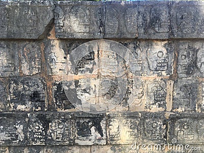Prehispanic wall Stock Photo