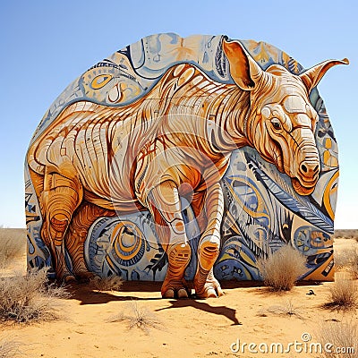 Prehistoric animals graffito Cartoon Illustration