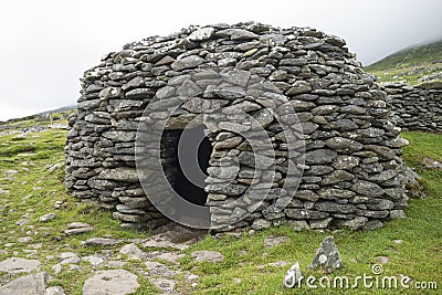 Prehistoric Beehive Hut Dingle Peninsula Stock Photo