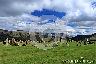 Prehistoric Castlerigg Stone Circle near Keswick, Lake District National Park, Cumbria, England, Great Britain Stock Photo