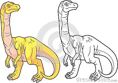prehistoric dinosaur gallimimus Vector Illustration