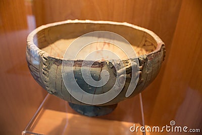 Prehistoric handmade elongated jug Editorial Stock Photo