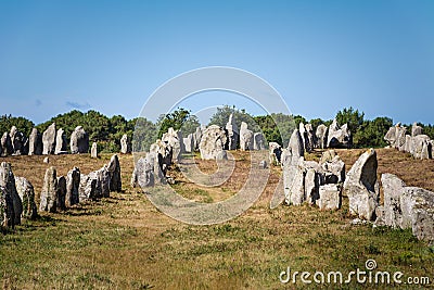 Menhirs alignment. Carnac, Brittany. France Stock Photo