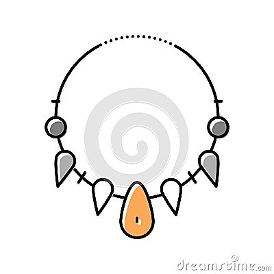 prehistoric necklace color icon vector illustration Vector Illustration