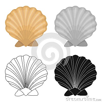 Prehistoric seashell icon in cartoon style isolated on white background. Dinosaurs and prehistoric symbol stock vector Vector Illustration