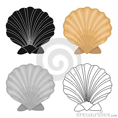 Prehistoric seashell icon in cartoon style isolated on white background. Dinosaurs and prehistoric symbol stock vector Vector Illustration