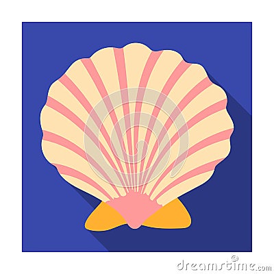 Prehistoric seashell icon in flat style isolated on white background. Dinosaurs and prehistoric symbol Vector Illustration