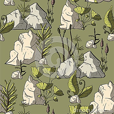 Prehistoric vector plants. Vector Illustration