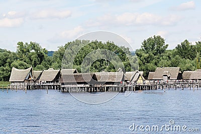 Prehistory Lake Dwellings on the lake of Constance Stock Photo