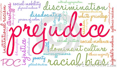 Prejudice Word Cloud Vector Illustration