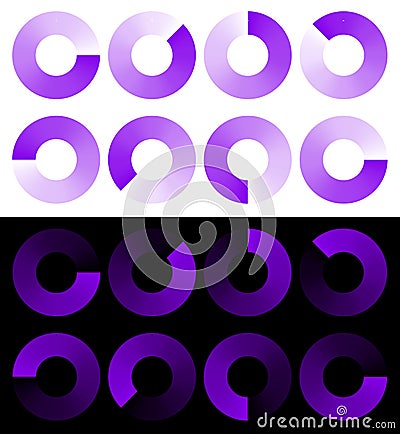 Preloaders, progress, phase indicators, buffer symbols with tran Vector Illustration