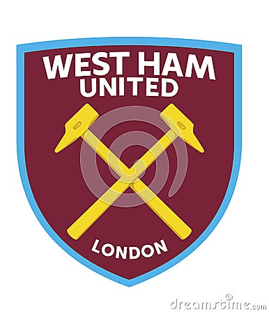 West ham united logo editorial illustrative on white background Editorial Stock Photo