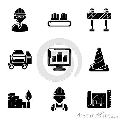 Premise icons set, simple style Vector Illustration