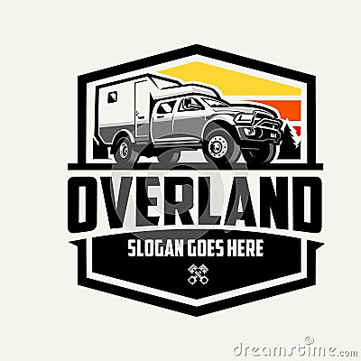 Premium adventure overland SUV in outdoor scenery vector illustration Vector Illustration