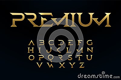 Premium alphabet, royal style golden font, modern type for elite logo, headline, monogram, creative lettering and Vector Illustration