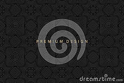 Premium background design with geometric abstract volumetric convex ethnic 3D pattern. Oriental, Indonesian, Mexican, Aztec style, Vector Illustration