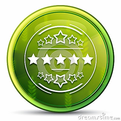 Premium badge icon spring bright natural green round button illustration Cartoon Illustration