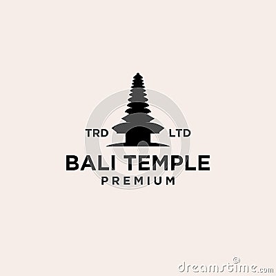 Premium bali temple black vector logo design Vector Illustration