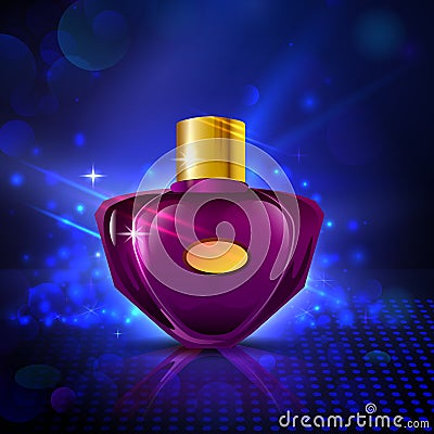 Premium Brand Cosmetic Perfume Bottle Vector Illustration