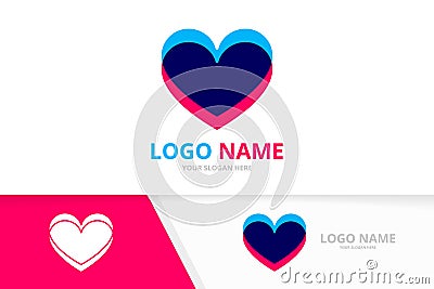 Premium business heart logo combination. Love logotype design template. Vector Illustration