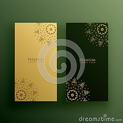 Premium card design in mandala decoration Vector Illustration