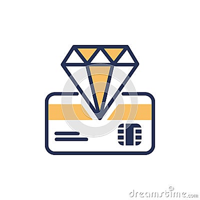 Premium Card - modern vector line design icon. Vector Illustration