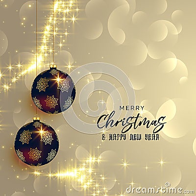 Premium christmas background with shiny sparkles Vector Illustration