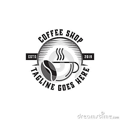 Premium Coffee Shop Logo Inspiration, vintage, rustic and retro Stock Photo