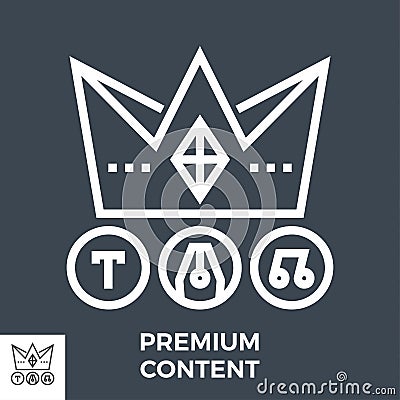 Premium content line icon Vector Illustration