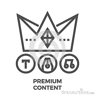 Premium content line icon Vector Illustration