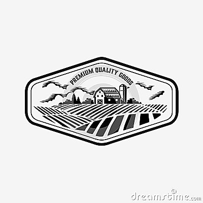 Country Ranch Farm Emblem Logo IIllustration Vector Design. Best for Ranch Farm Related Industry Logo Vector Illustration