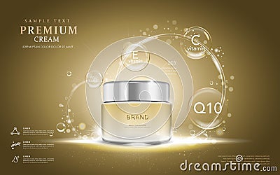 Premium cream ads Vector Illustration