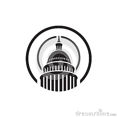 Premium Creative Landmark Capitol building logo vector design Iconic illustrations Vector Illustration