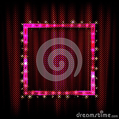 Premium Dark pink curtain scene gracefully Vector Illustration