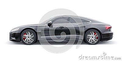 Premium electric sports sedan. Car isolated on white background. 3d rendering Editorial Stock Photo