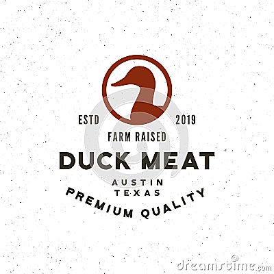 Premium fresh duck meat label. retro styled meat shop emblem. vector illustration Vector Illustration