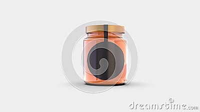 Premium glass container 3d rendering image Stock Photo