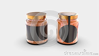 Premium glass container 3d rendering image Stock Photo