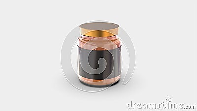 Premium glass container 3d rendering image Stock Photo