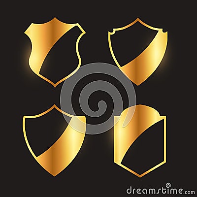 Premium golden badges emblem and label design collection Vector Illustration