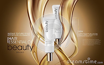 Premium hair oil ads Vector Illustration