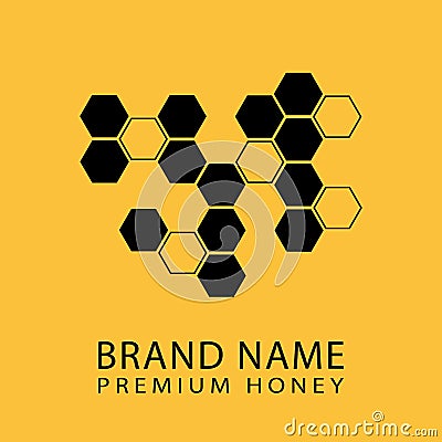Premium honey brand name logo Vector Illustration