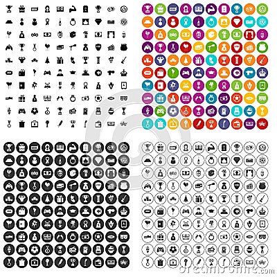 100 premium icons set vector variant Vector Illustration