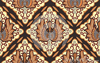 PREMIUM INDONESIAN BATIK WITH A SPECIAL EAGLE DESIGN Vector Illustration