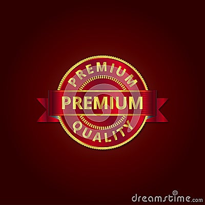 luxury Premium Label with golden ruby element Vector Illustration