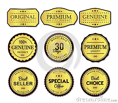 Premium labels set simple and clear Vector Illustration