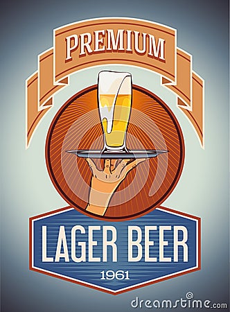 Premium lager beer Vector Illustration